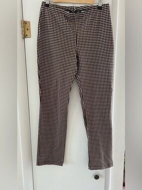 Susan Graver Black and White Checked Pull-On  Pants